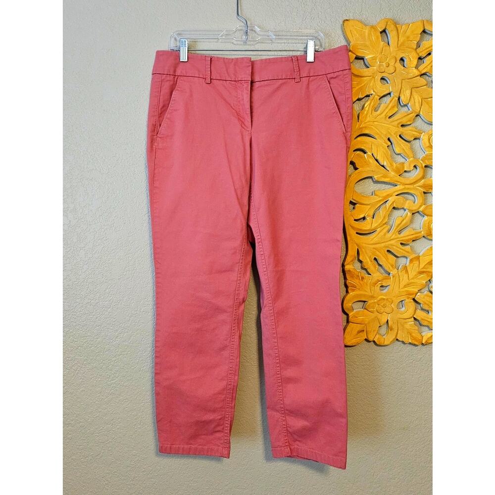 Ann Taylor Loft Skinny Chino Crop Pants, Coral, with pockets, Size 10